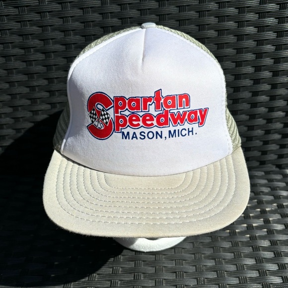 Vintage Trucker Hat Spartan Speedway Mason Michigan Racing Hat Cap - Picture 9 of 15